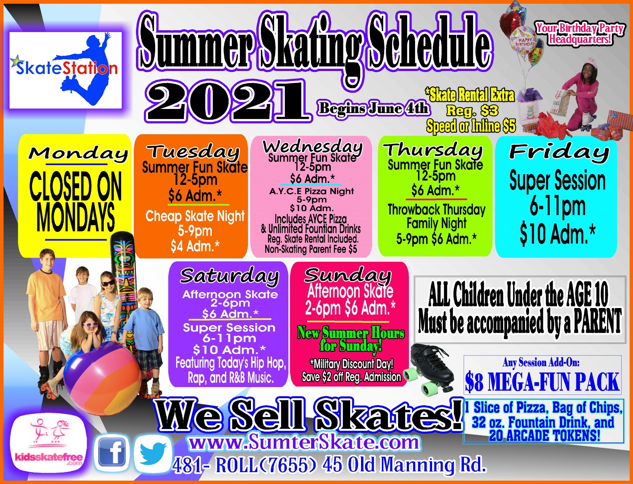 Roller Skating Rink Sumter, South Carolina – Skating Schedule